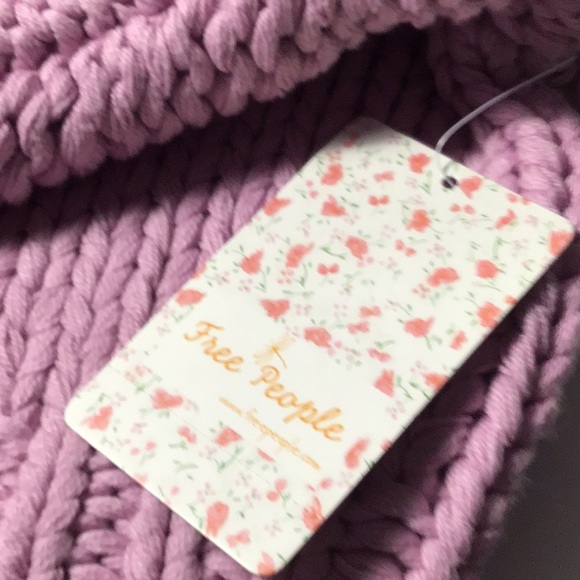 Free People Glow For It Chunky Knit Cardigan New Blossom (Lilac) Large - Picture 4 of 13